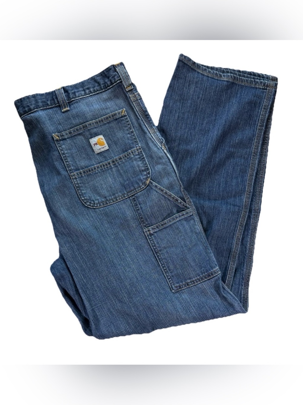 Carhartt FR Flame Resistant Carpenter Jeans Men's 38x34 Denim Blue Cat 2 Utility